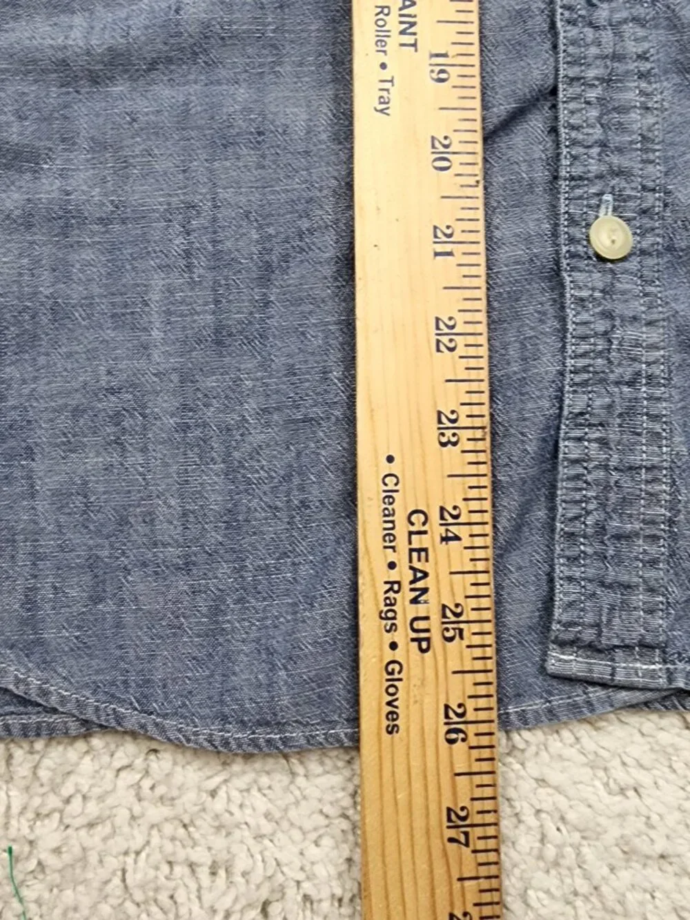 J Crew Chambray Shirt Mens Size Medium M Blue Denim Work Button USA Casual Fit